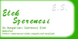 elek szerencsi business card